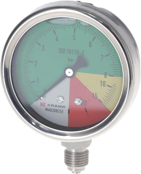 MA630825E Manometer Ø63mm 0-8-15-25 1/4" BSP  Anschluss unten Manometer Ø63mm 0-8-15-25 1/4" BSP  Anschluss unten MA630825E