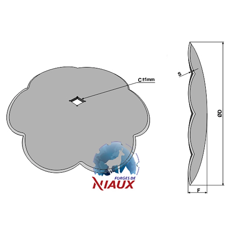 Landwirtschaft Bodenbearbeitung Scheibeneggen Kleeblattscheibe gezackt Niaux