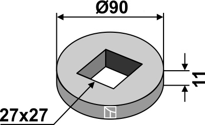 IHOF Vorschweißring für 26x26 Vierkantwellen