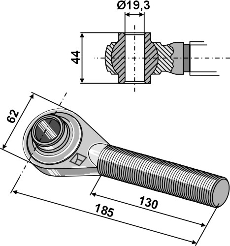 IHOF Spindel M24x3 mit gehärteten Kugelaugen