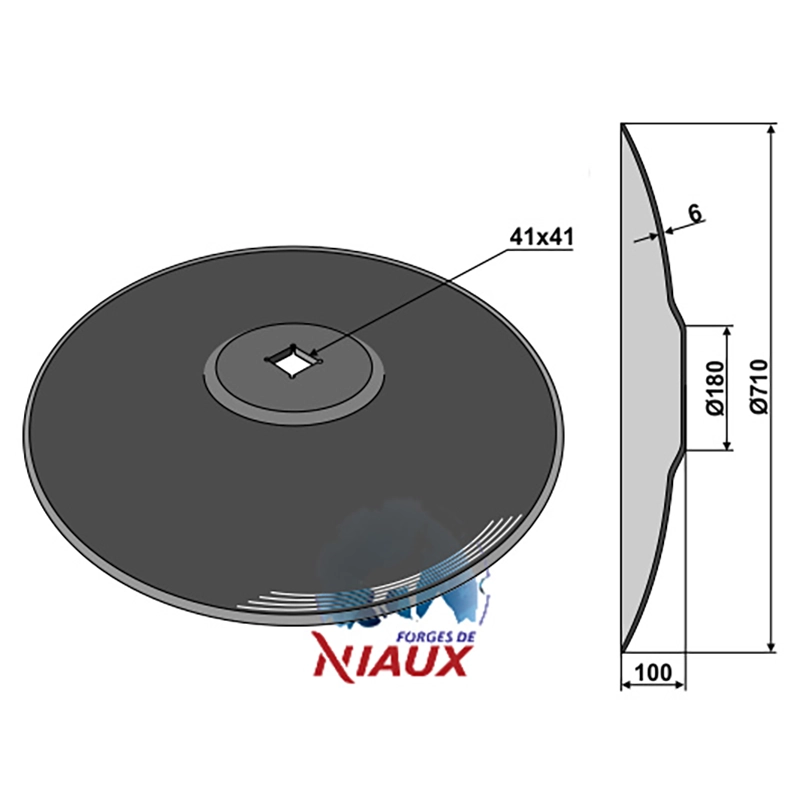 Landwirtschaft Bodenbearbeitung Scheibeneggen Scheibe mit flachem Ansatz glatt Agrometall