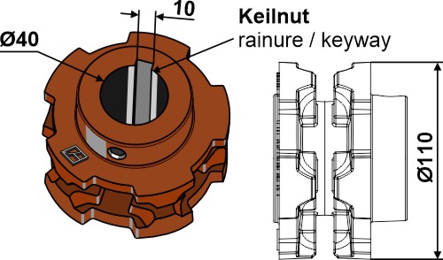 IHOF Nusskettenrad Ø110