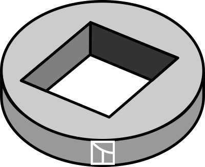 IHOF Reduzierscheibe für 28x28 Vierkantwellen