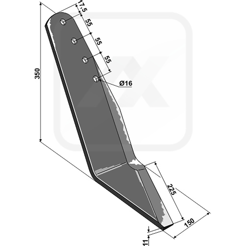 Landwirtschaft Bodenbearbeitung Grubber Schare & Leitbleche Untergrundschar - rechts Lemken