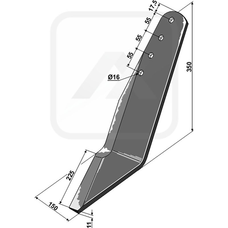 Landwirtschaft Bodenbearbeitung Grubber Schare & Leitbleche Untergrundschar - links Lemken