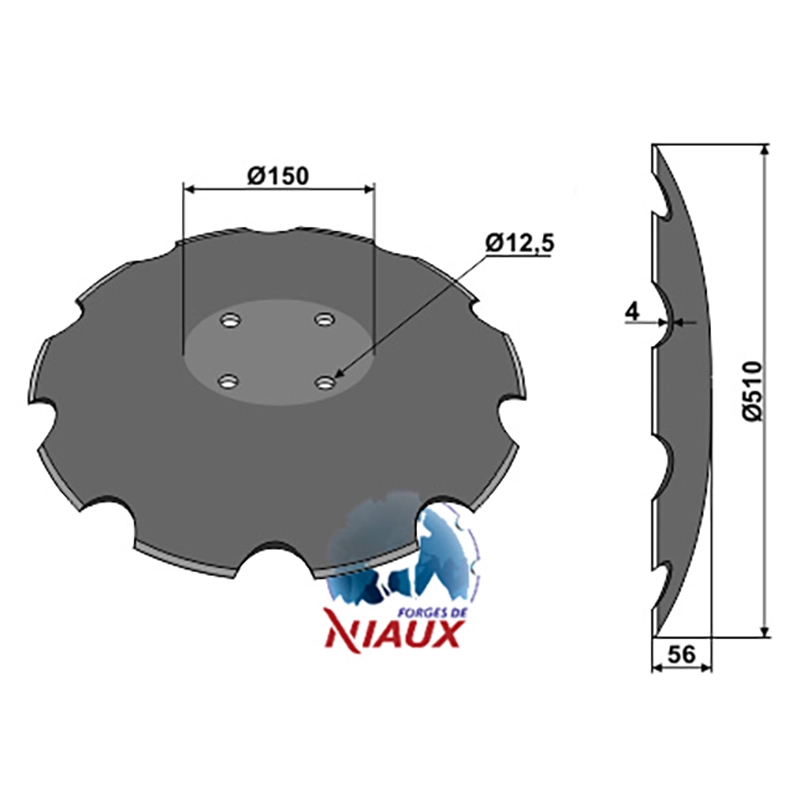 Landwirtschaft Bodenbearbeitung Scheibeneggen Scheibe mit flachem Ansatz gezackt Pöttinger|Niaux