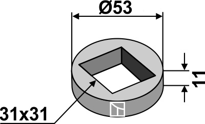 IHOF Vorschweißring für 28x28 und 30x30 Vierkantwellen