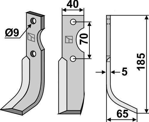 IHOF Fräsmesser 185x40mm, rechts