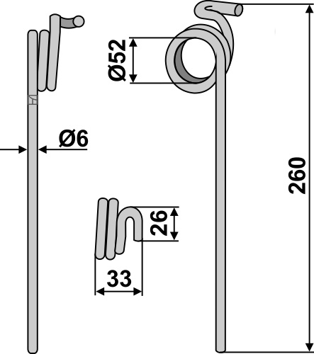 IHOF Striegelzinken Ø6mm