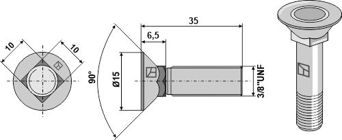 IHOF Pflugschraube 3/8''UNF