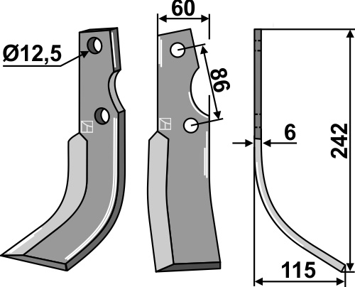 IHOF Fräsmesser 242x60mm, rechts
