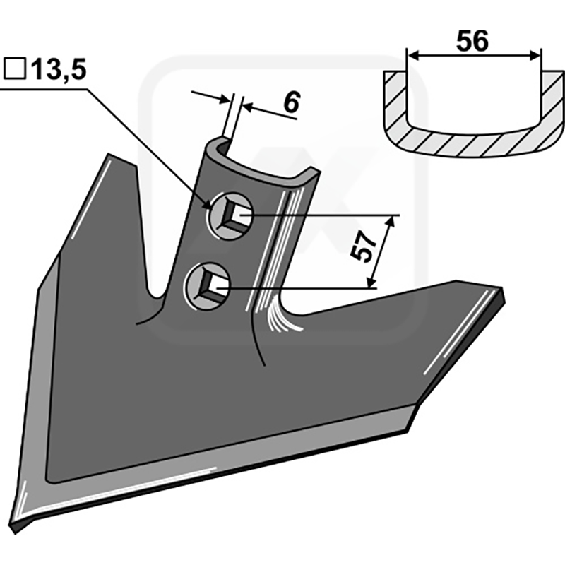 Landwirtschaft Bodenbearbeitung Grubber Schare & Leitbleche Gänsefussschar 200 x 6 John Deere|Case IH