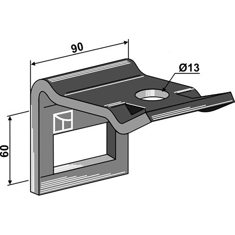 Landwirtschaft Bodenbearbeitung Grubber Schare & Leitbleche Halter für Zinken 60 x 12