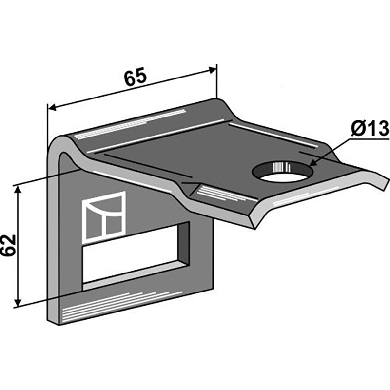 Landwirtschaft Bodenbearbeitung Grubber Schare & Leitbleche Halter für Zinken 45 x 12