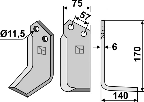IHOF Fräsmesser 170x75mm, rechts