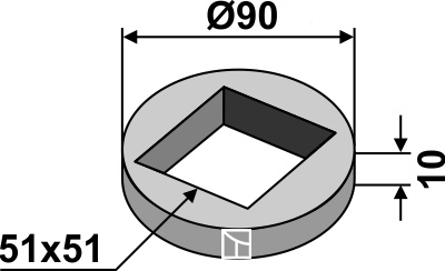 IHOF Vorschweißring für 50x50 Vierkantwellen