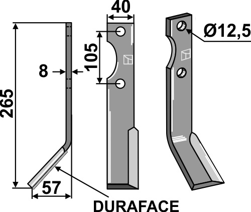 IHOF Fräsmesser DURAFACE 265x40mm, links