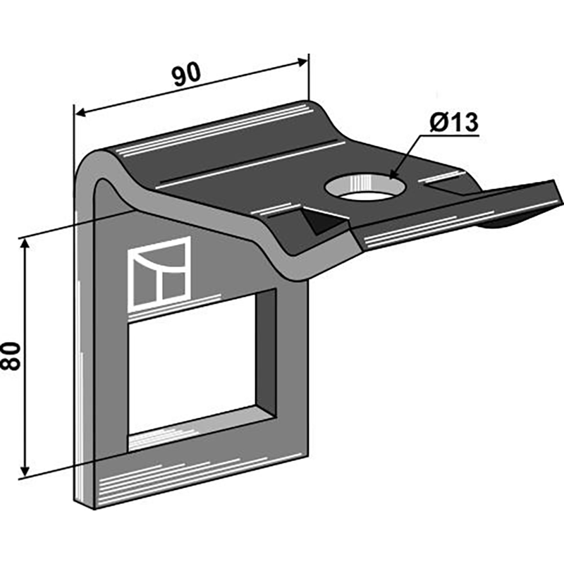 Landwirtschaft Bodenbearbeitung Grubber Schare & Leitbleche Halter für Zinken 60 x 12 mit Verstärkungsfeder 60 x 10