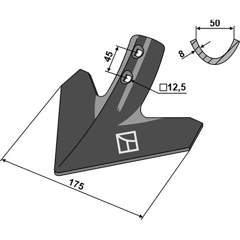 Landwirtschaft Bodenbearbeitung Grubber Schare & Leitbleche Gänsefussschar 175mm