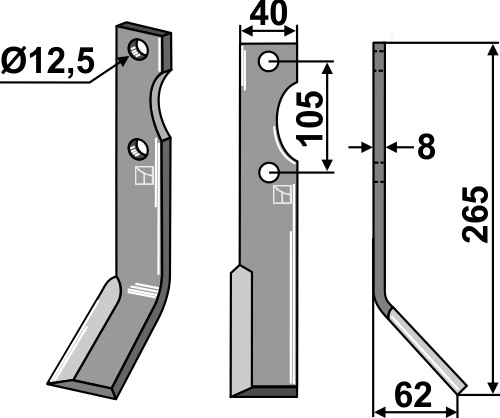 IHOF Fräsmesser 265x40mm, rechts