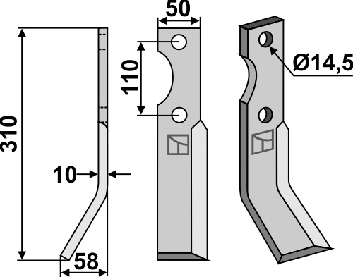 IHOF Fräsmesser 310x50mm, links