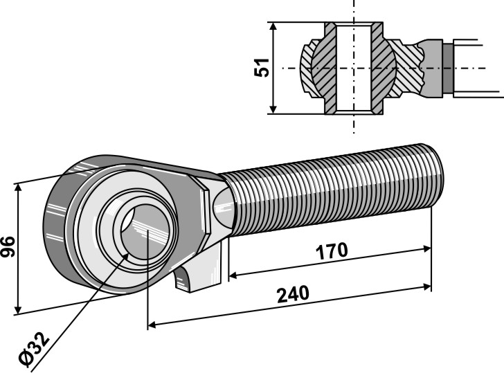 IHOF Spindel M40x3 - 170