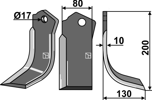 IHOF Fräsmesser 200x80mm, rechts