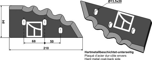 IHOF Futtermischwagenmesser - Hartmetallbeschichtet - rechts