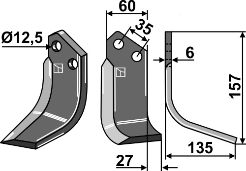 IHOF Fräsmesser 157x60mm, rechts