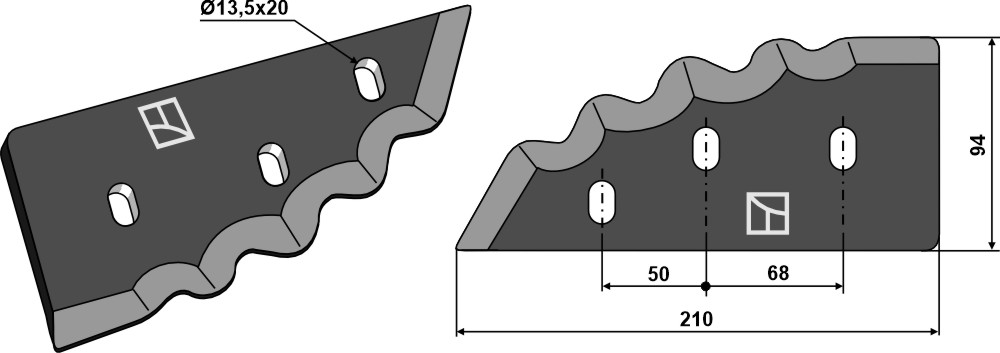 IHOF Futtermischwagenmesser - Hartmetallbeschichtet - links