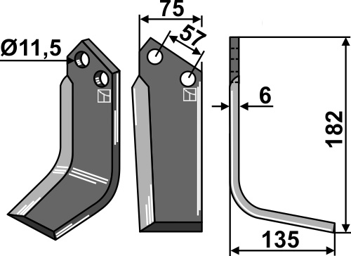 IHOF Fräsmesser 182x75mm, rechts