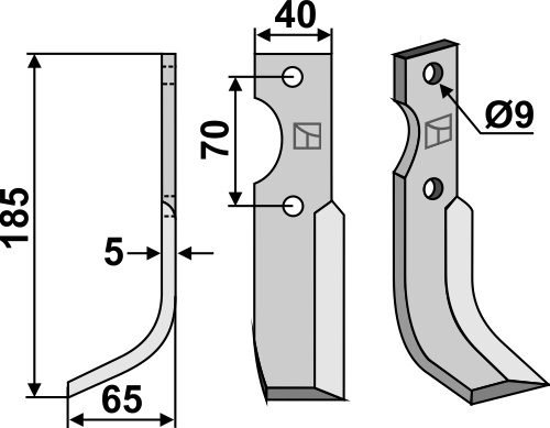 IHOF Fräsmesser 185x40mm, links