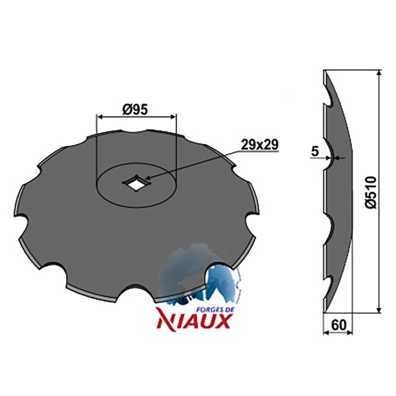 Landwirtschaft Bodenbearbeitung Scheibeneggen Scheibe mit flachem Ansatz gezackt Niaux