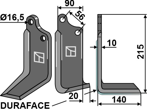 IHOF Fräsmesser DURAFACE 215x90mm, rechts