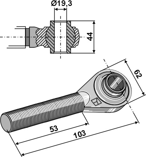 IHOF Spindel M24x3 mit gehärteten Kugelaugen