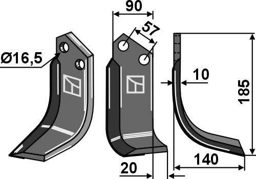 IHOF Fräsmesser 185x90mm, rechts - Hartmetallbeschichtet