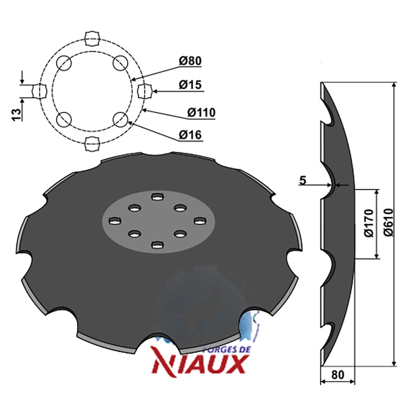Landwirtschaft Bodenbearbeitung Scheibeneggen Scheibe mit flachem Ansatz gezackt Agrisem