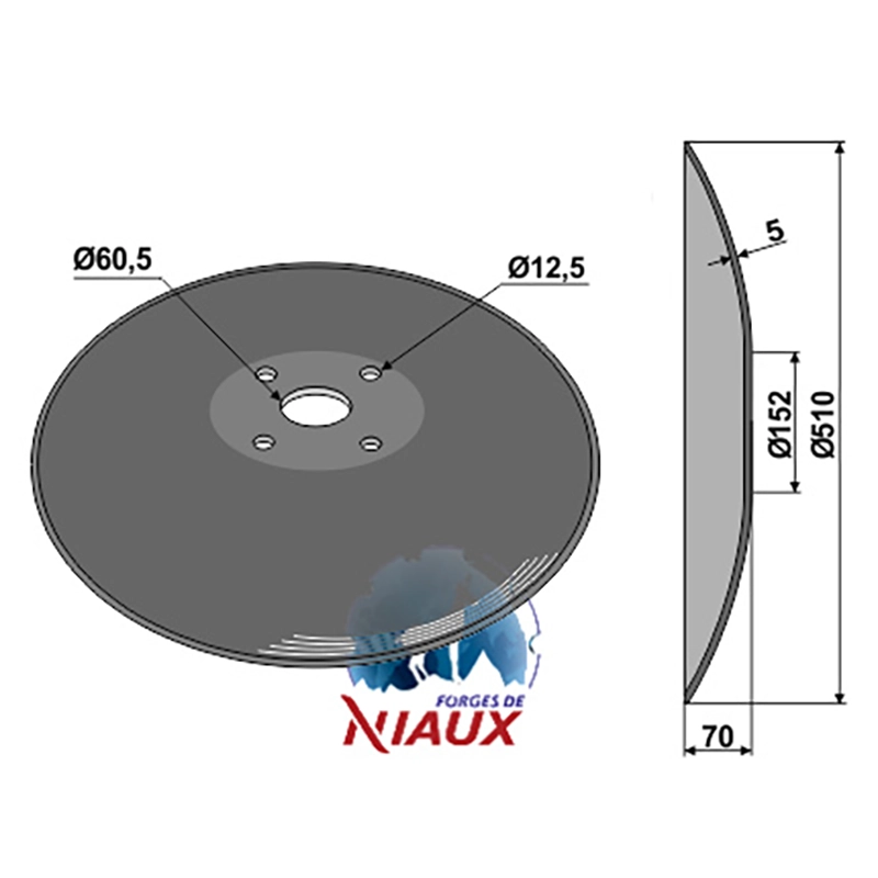 Landwirtschaft Bodenbearbeitung Scheibeneggen Scheibe mit flachem Ansatz glatt Niaux