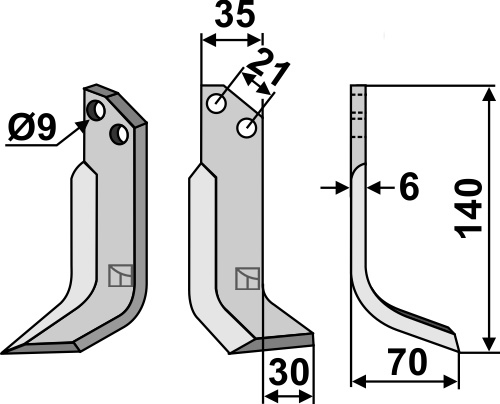 IHOF Fräsmesser 140x35mm, rechts