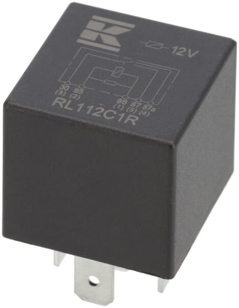 Kramp Mini-Relais 12V, Umschalter, 30A/40A, mit Widerstand, ohne Halter RL112C1R
