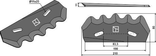IHOF Futtermischwagenmesser - Hartmetallbeschichtet, rechts
