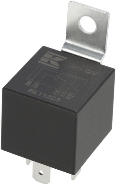 Kramp Mini-Relais 12V, Umschalter, 30A/40A, mit Halter RL112C3