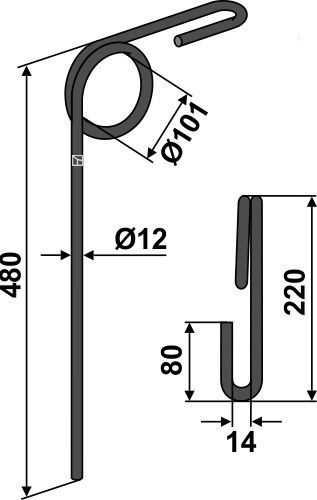 IHOF Striegelzinken Ø12mm