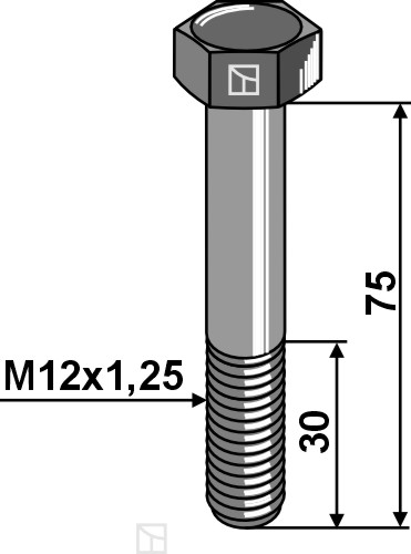 IHOF Sechskantschraube mit Feingewinde - M12x1,25X75 - 8.8