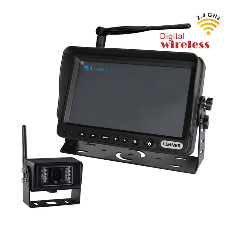 Lehner Rückfahrkamera 7“ LCD-Farbdisplay wireless IP69K werkseitig montiert Lehner Rückfahrkamera 7“ LCD-Farbdisplay wireless IP69K werkseitig montiert 73369