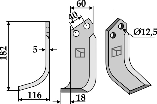 IHOF Fräsmesser 182x60mm, links