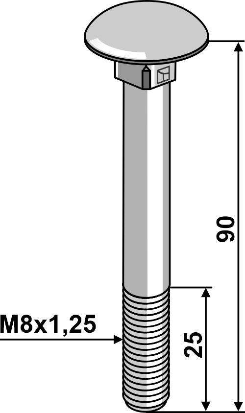 IHOF Flachrundschraube M8x1,25x90 verzinkt ohne Mutter