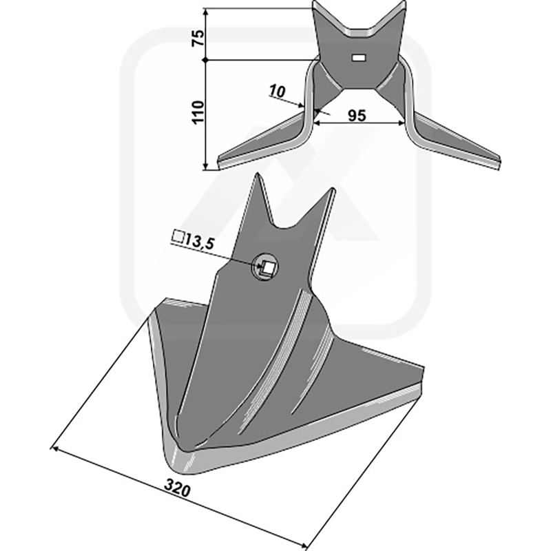 Landwirtschaft Bodenbearbeitung Grubber Schare & Leitbleche Gänsefussschar Köckerling Topmix