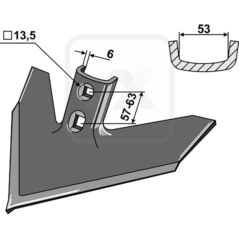 Landwirtschaft Bodenbearbeitung Grubber Schare & Leitbleche Gänsefussschar 305 x 6 Case IH