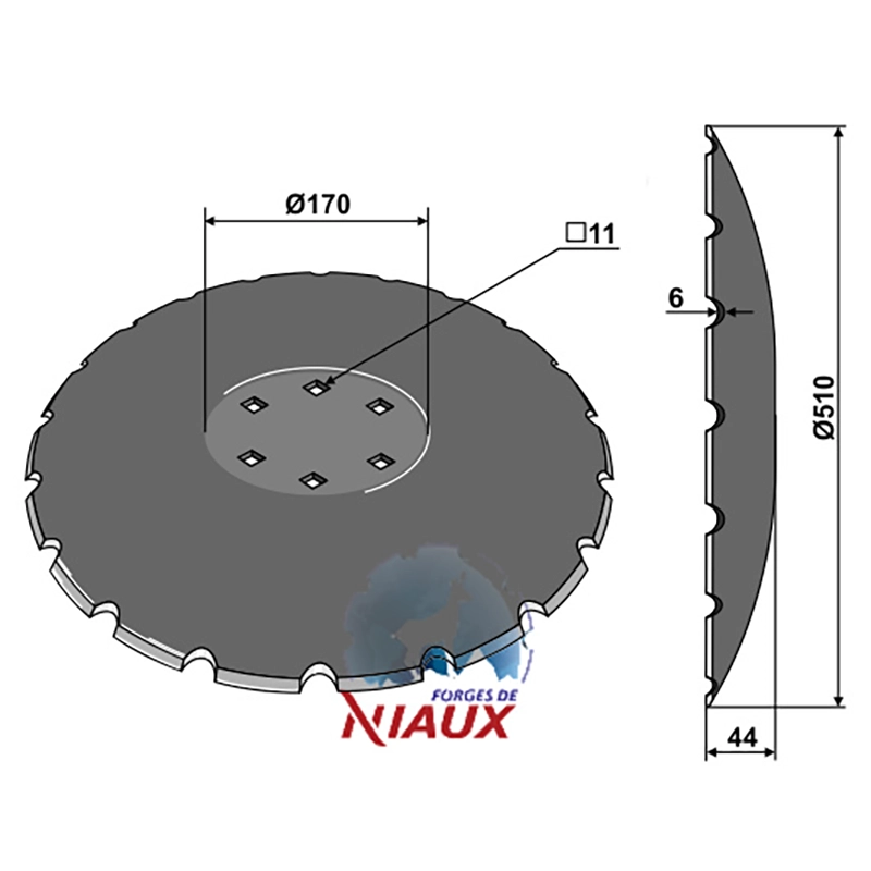Landwirtschaft Bodenbearbeitung Scheibeneggen Scheibe mit flachem Ansatz gezackt Kuhn